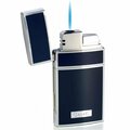 Caseti Troy Blue Lacquer Single Torch Flame Cigar Lighter CAL438BL